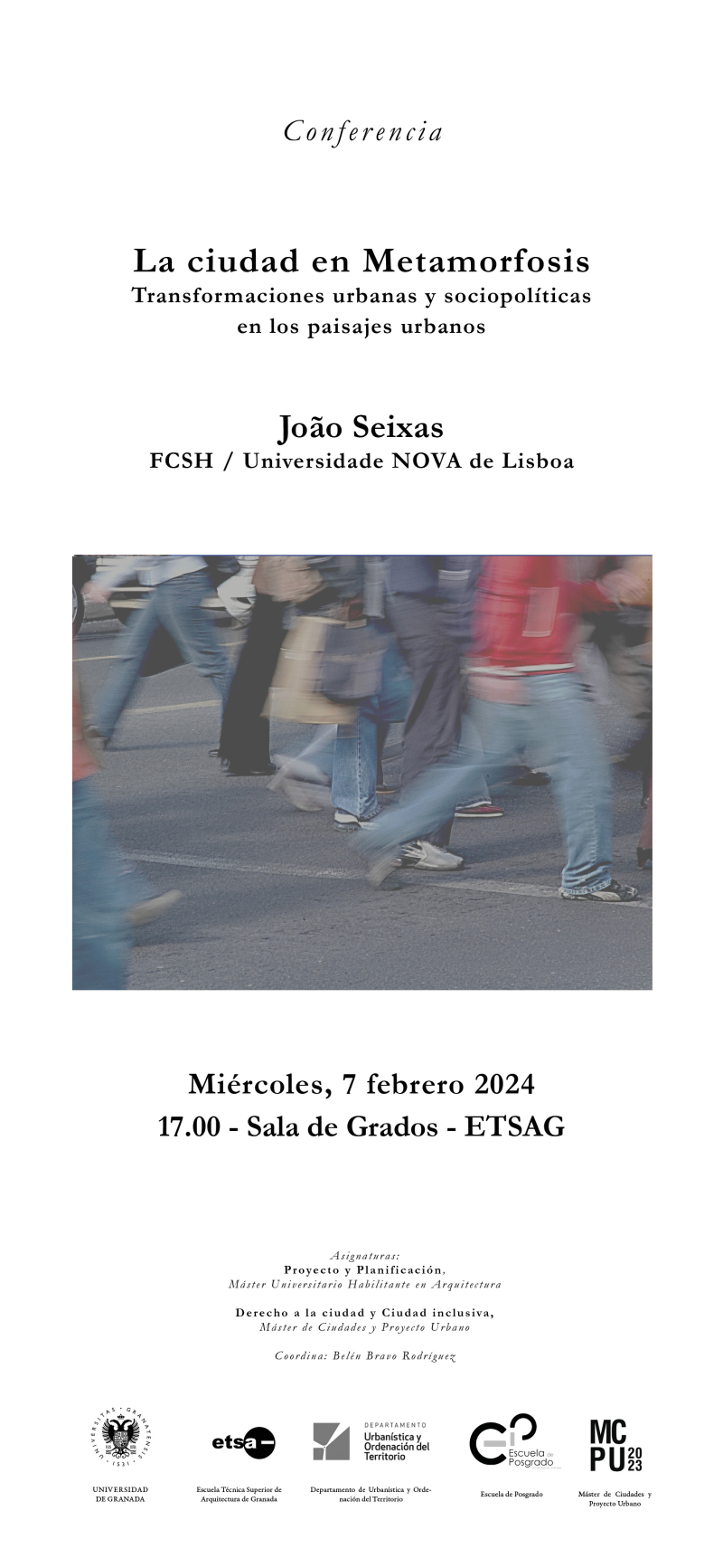 Cartel de la conferencia de João Seixas
