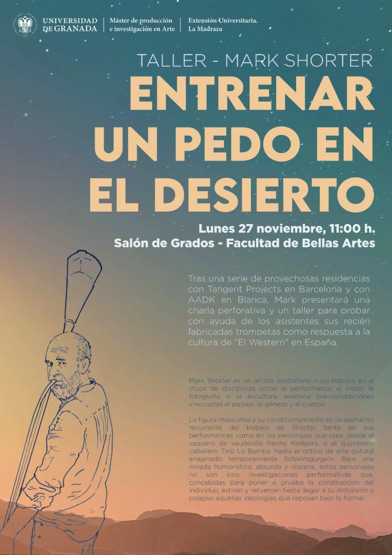 Cartel taller de Mark Shorter Imagen del cartel que anuncia el taller con una ilustración de Shorter