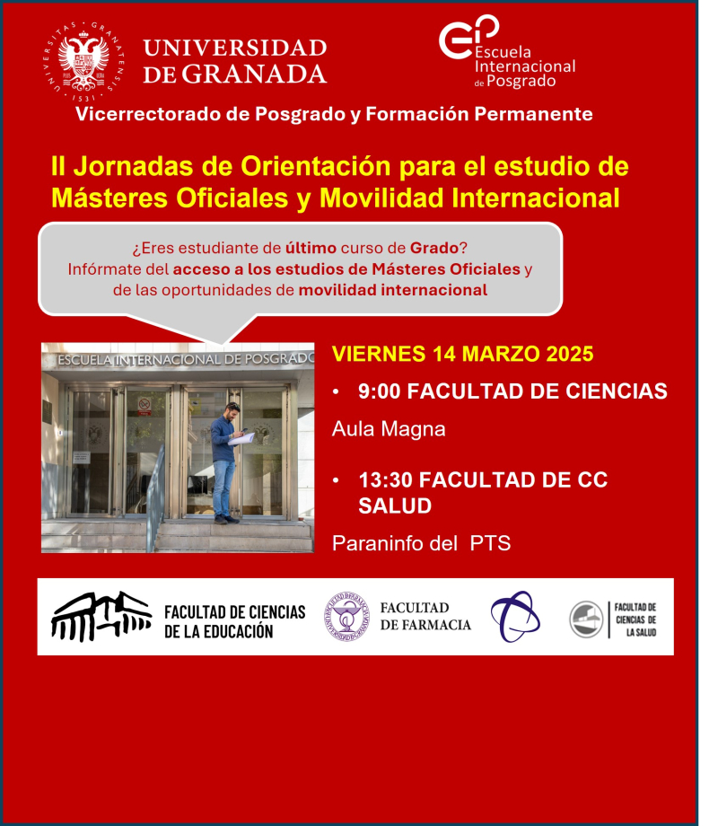 Cartel II Jornadas de Orientación para el estudio de Másteres Oficiales y Movilidad Internacional
