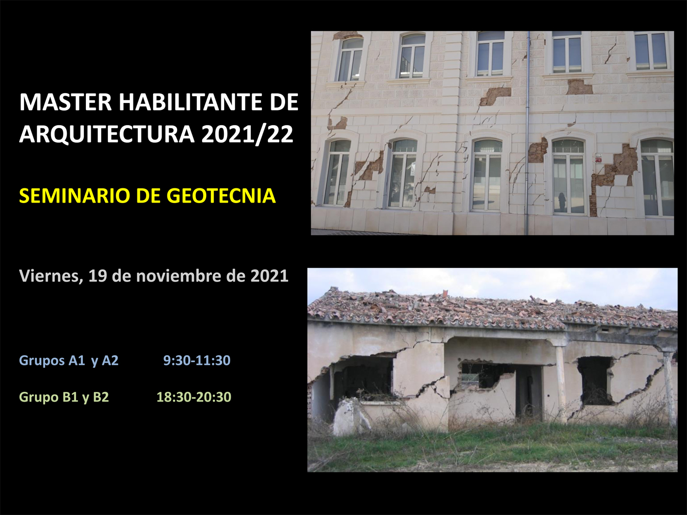 cartel del seminario de geotecnia curso 2021-2022
