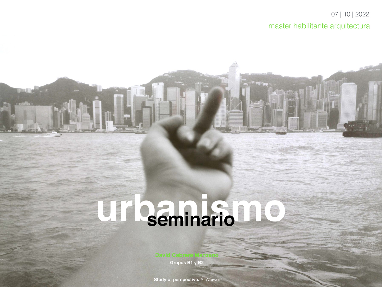 cartel del seminario de urbanismo b curso 2022-2023