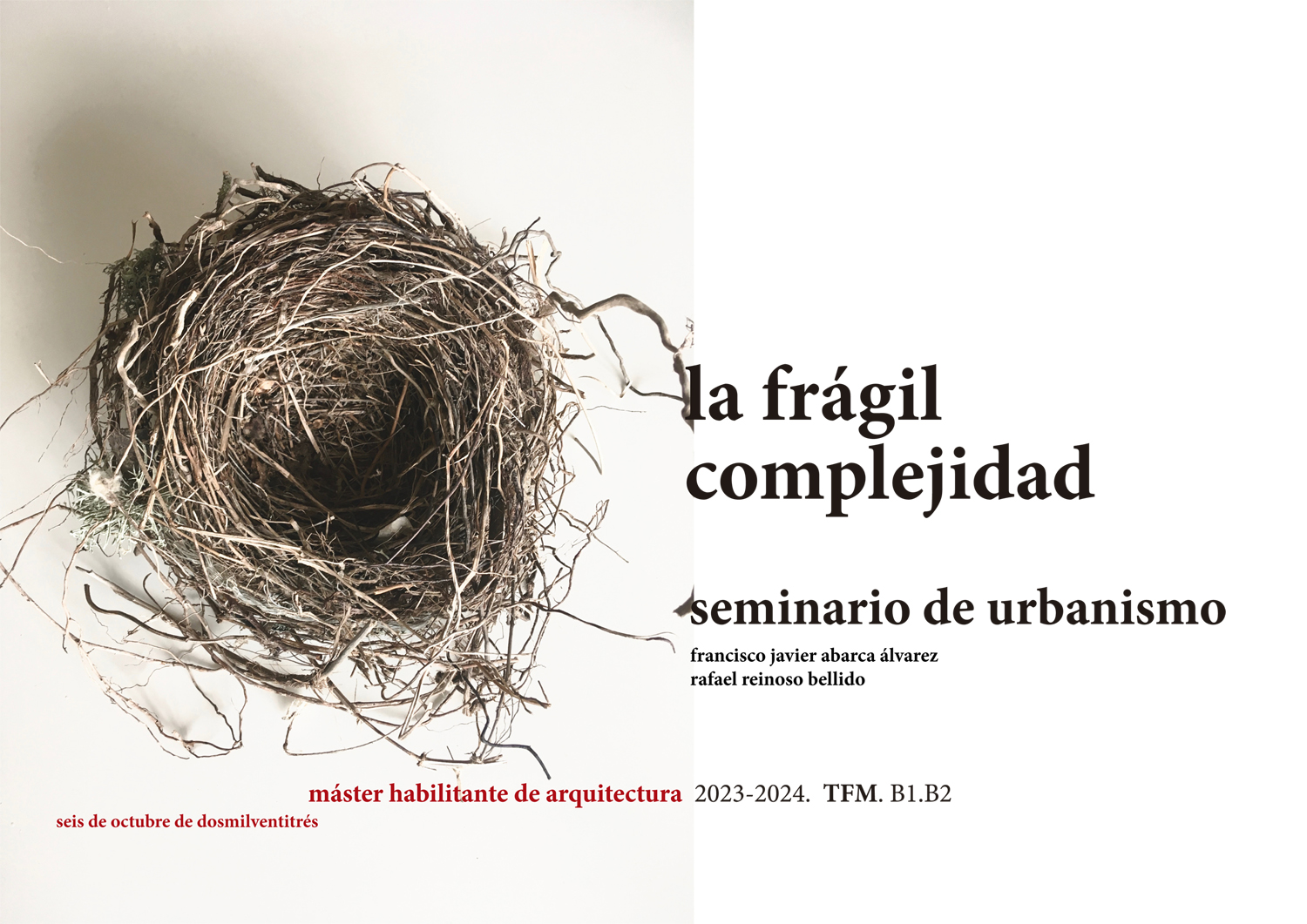 cartel del seminario de urbanismo b curso 2023-2024