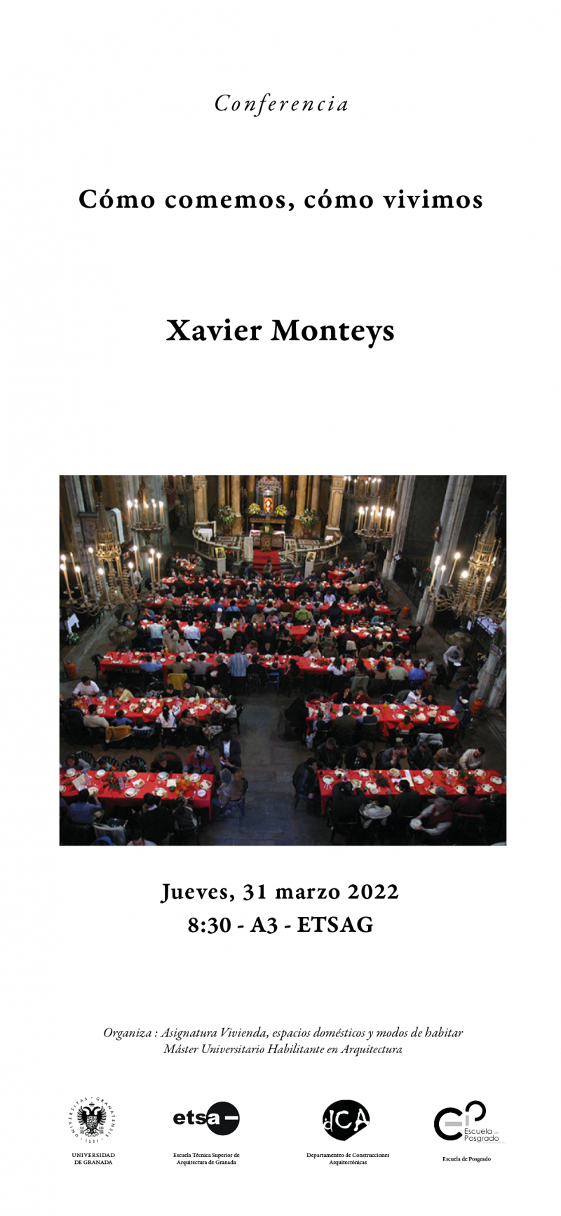 Cartel de la conferencia de Xavier Monteys