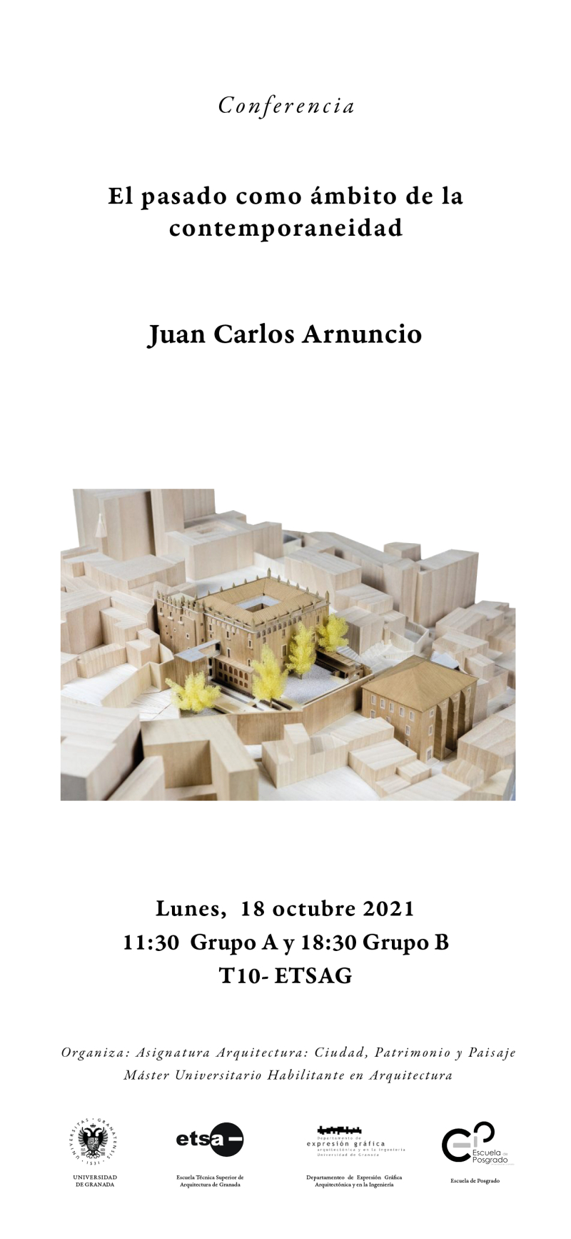 Cartel de la conferencia de Juan Carlos Arnuncio