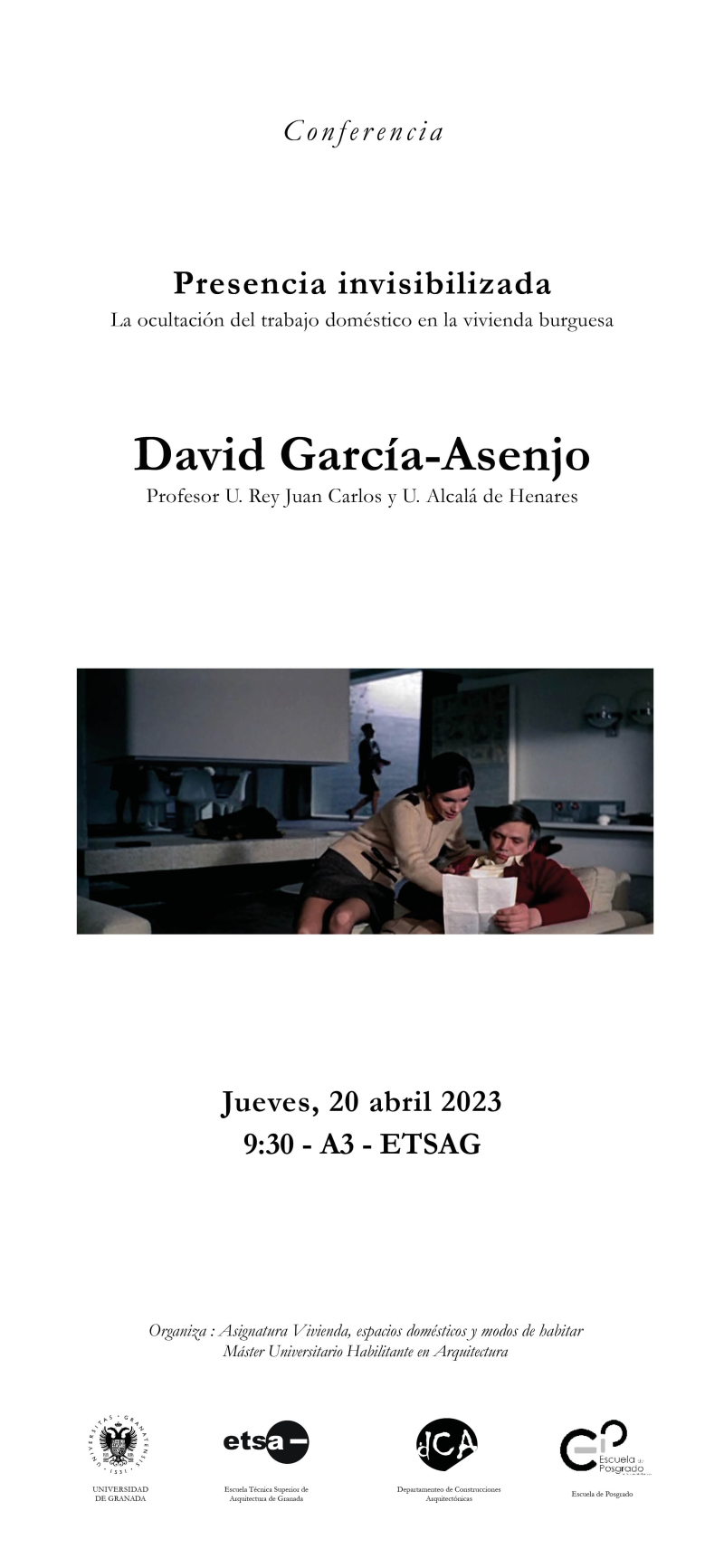 Cartel de la conferencia de David García-Asenjo Cartel de la conferencia de David García-Asenjo