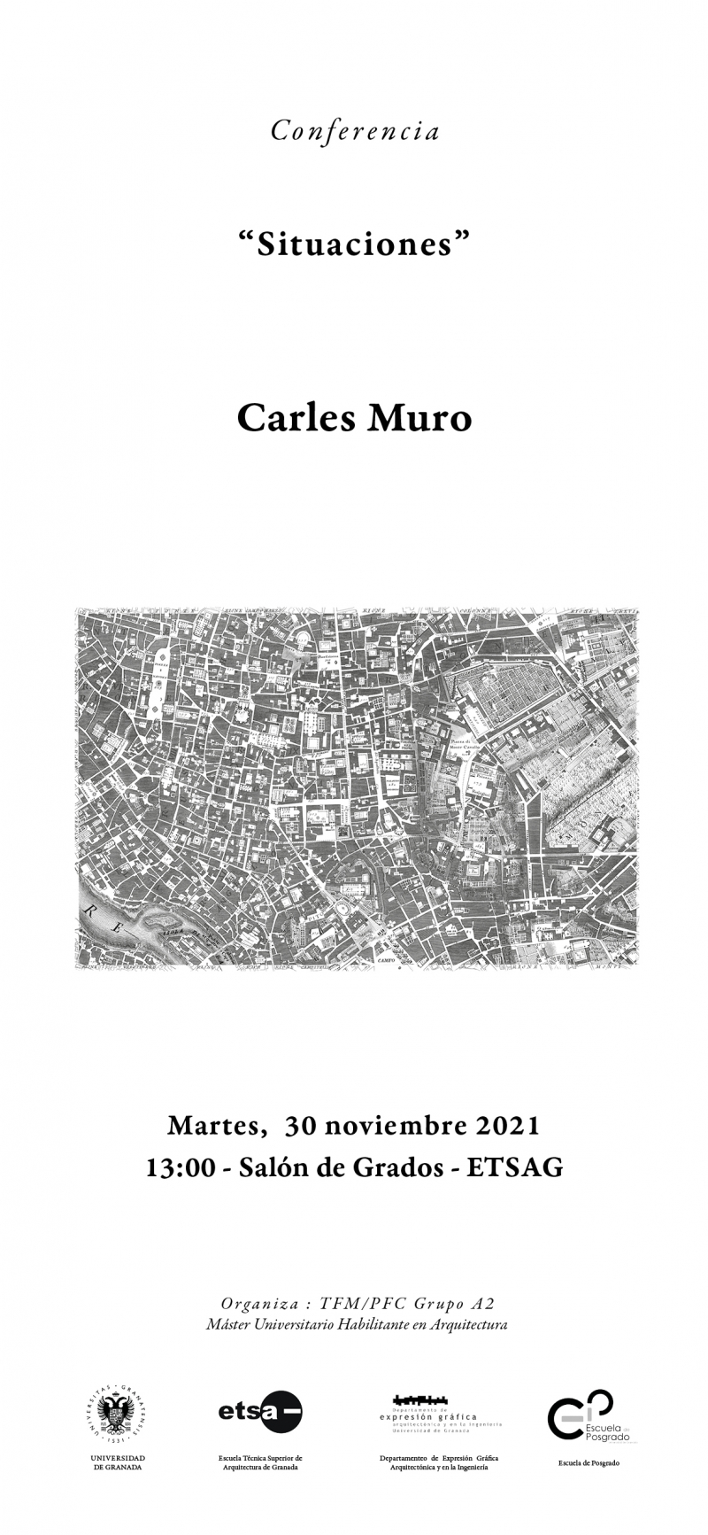 Cartel de la Conferencia Situaciones Carles Muro