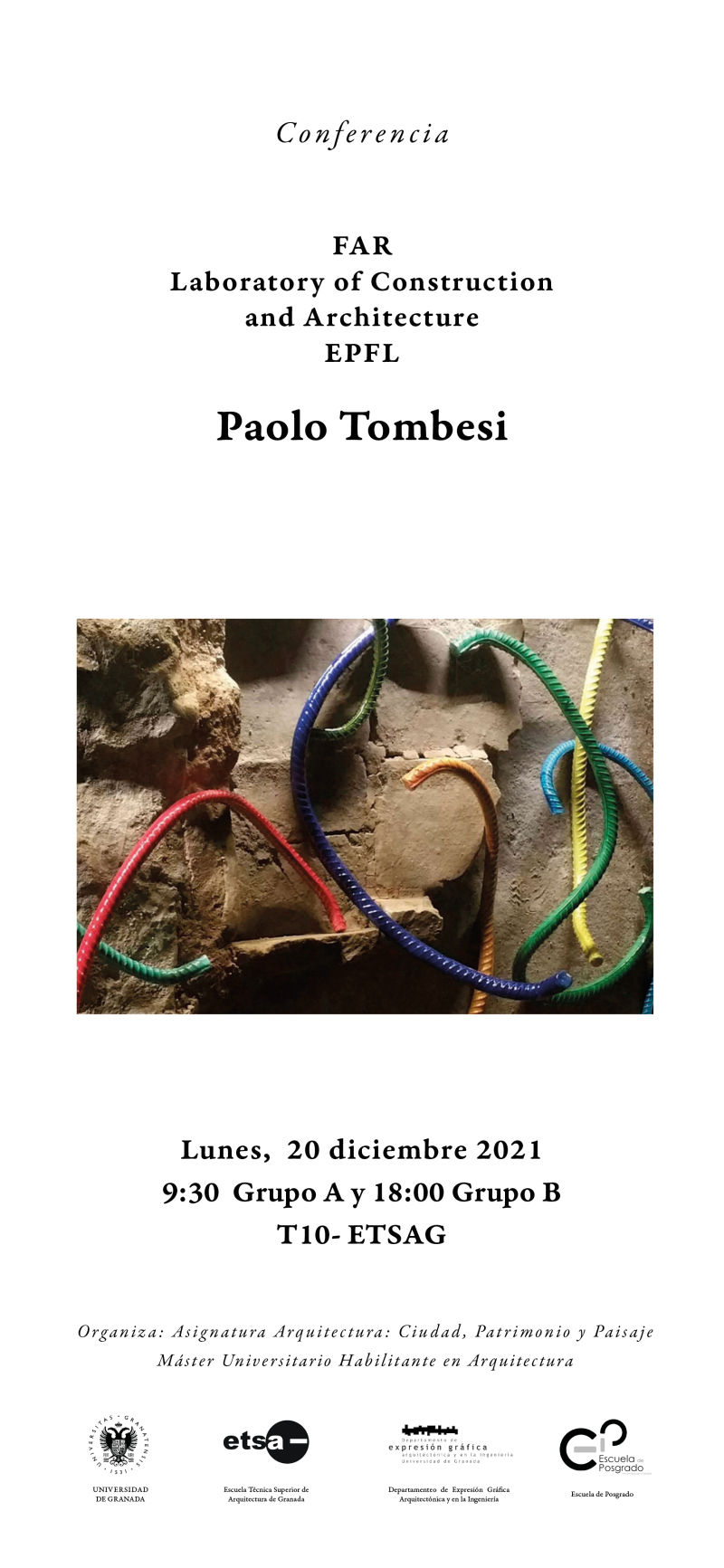 Cartel de la conferencia de Paolo Tombesi