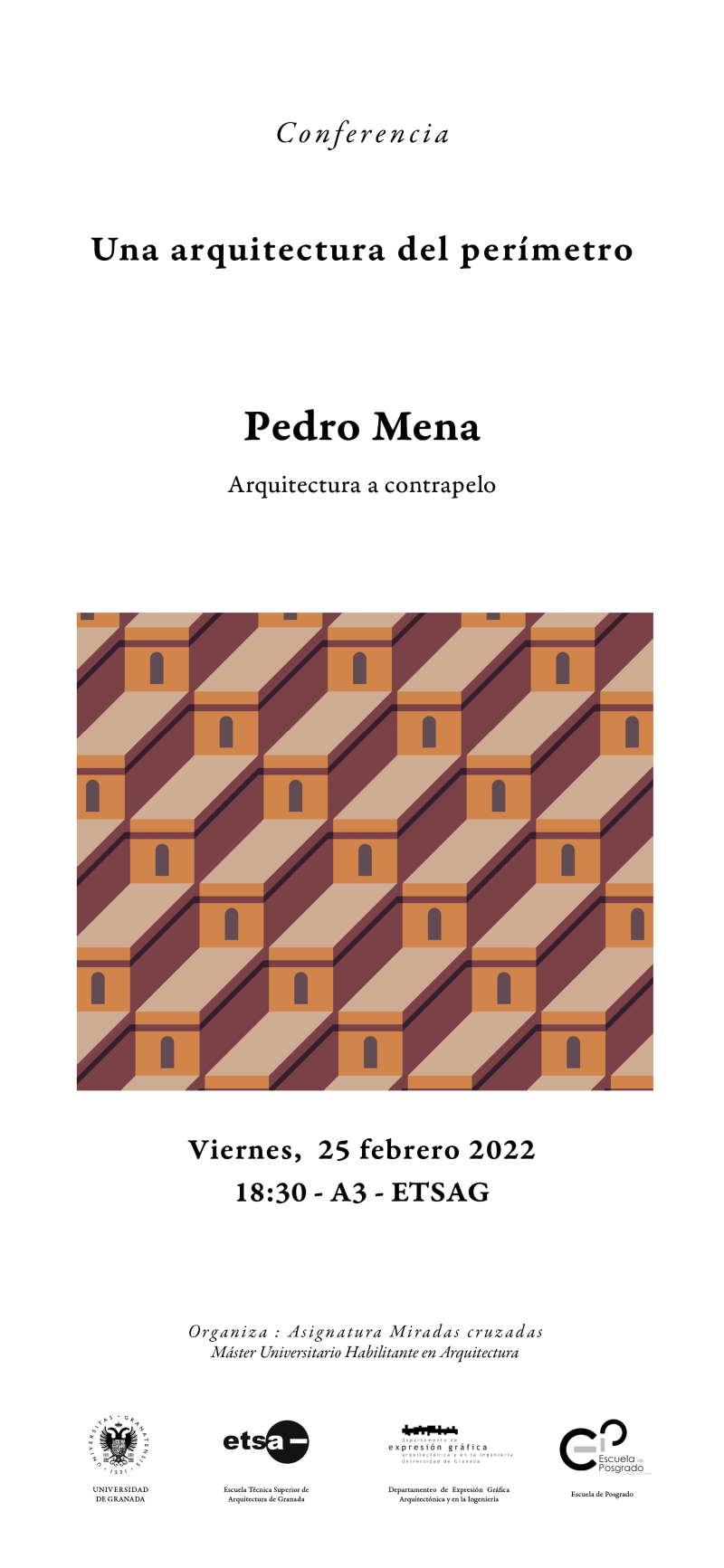 Conferencia Una arquitectura del perímetro Cartel de la Conferencia de Pedro Mena