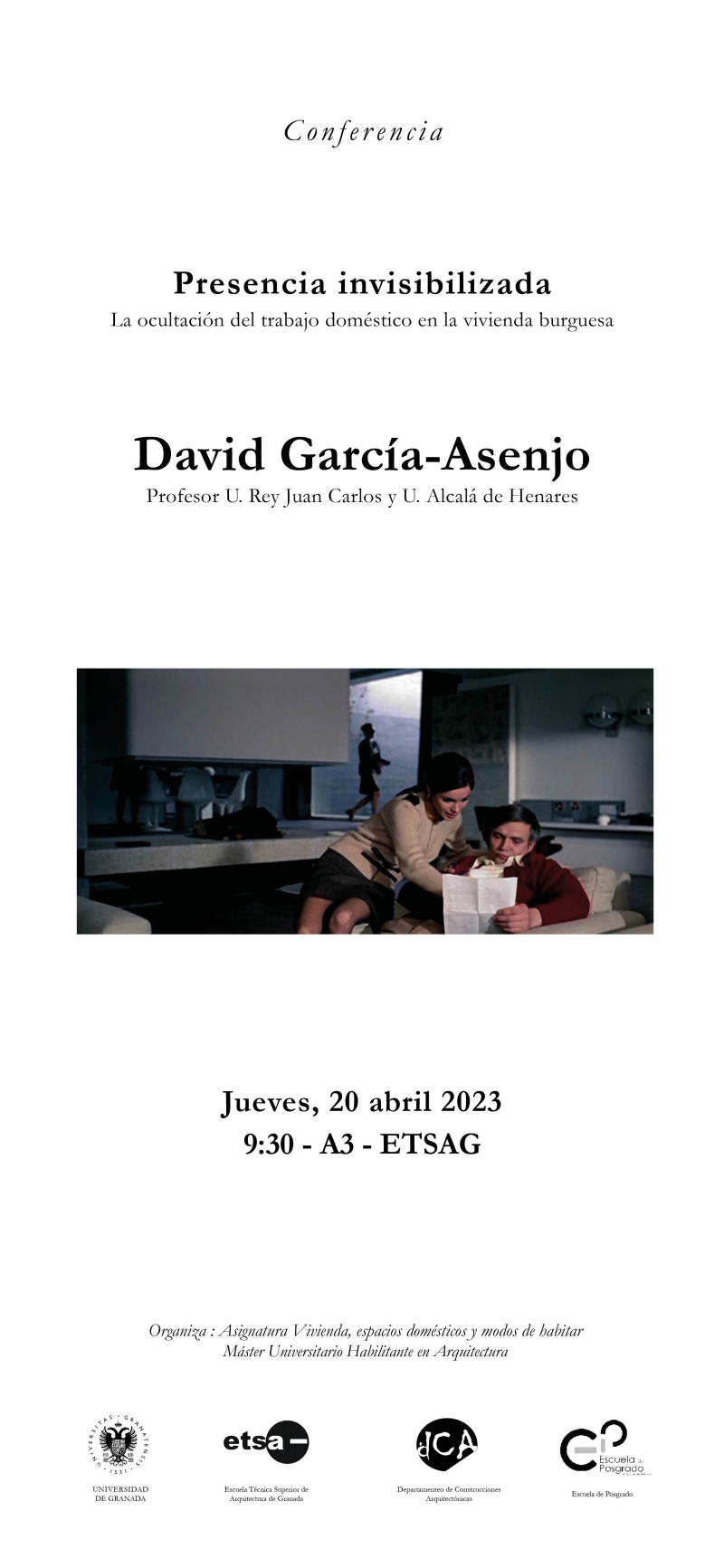 Cartel de la conferencia de David García-Asenjo