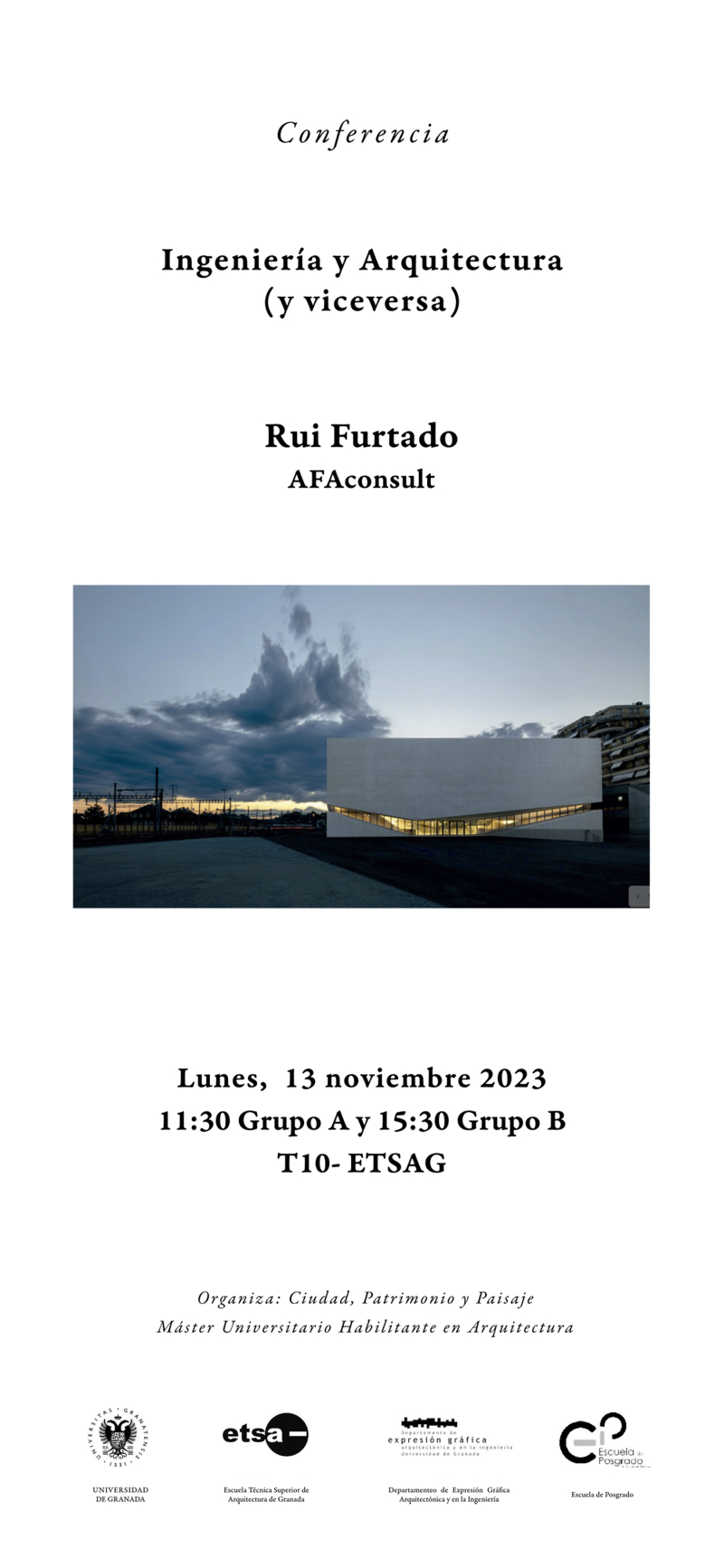Cartel de la conferencia de Rui Furtado