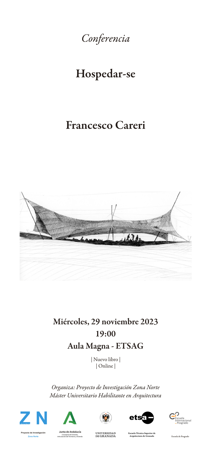 Cartel de la conferencia de Francesco Careri