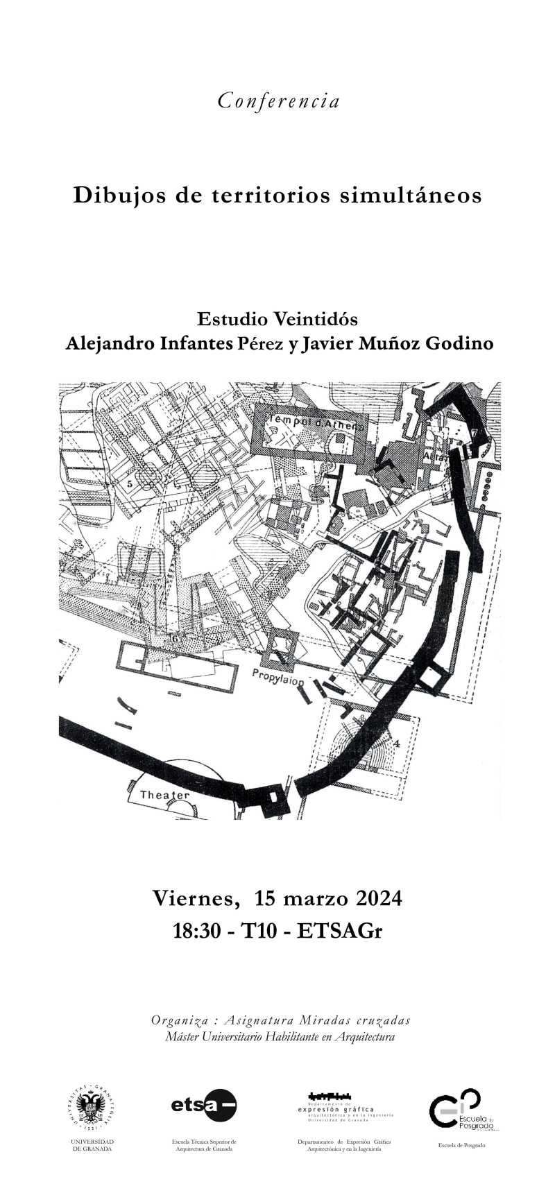 Cartel de la conferencia de Infantes Pérez y Muñoz Godino