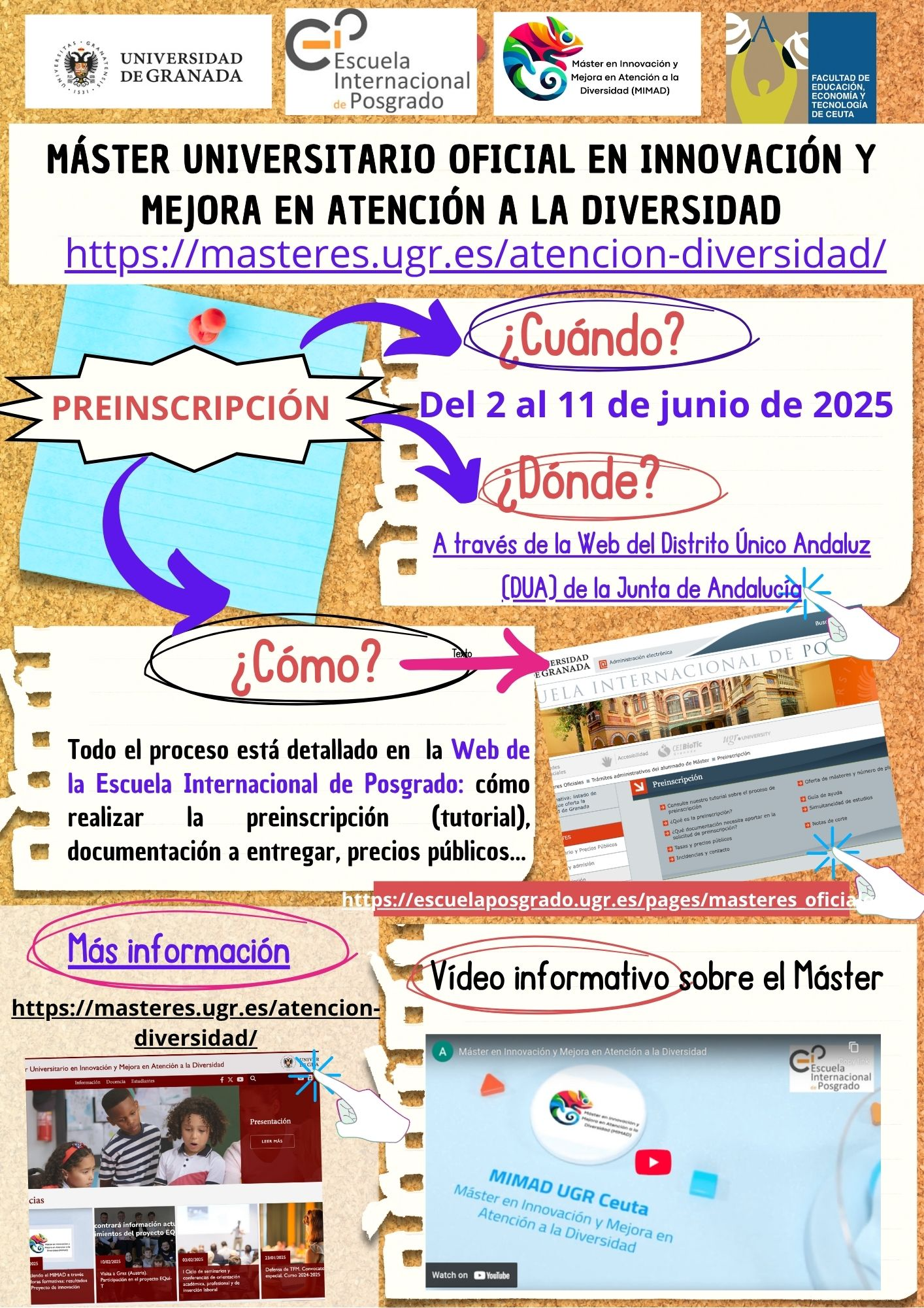 Proceso de preinscripción de máster