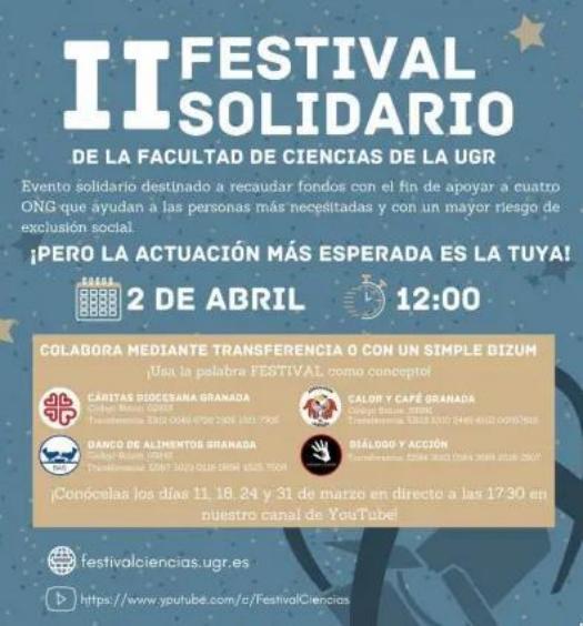 Cartel II Festival solidario Facultad de Ciencias