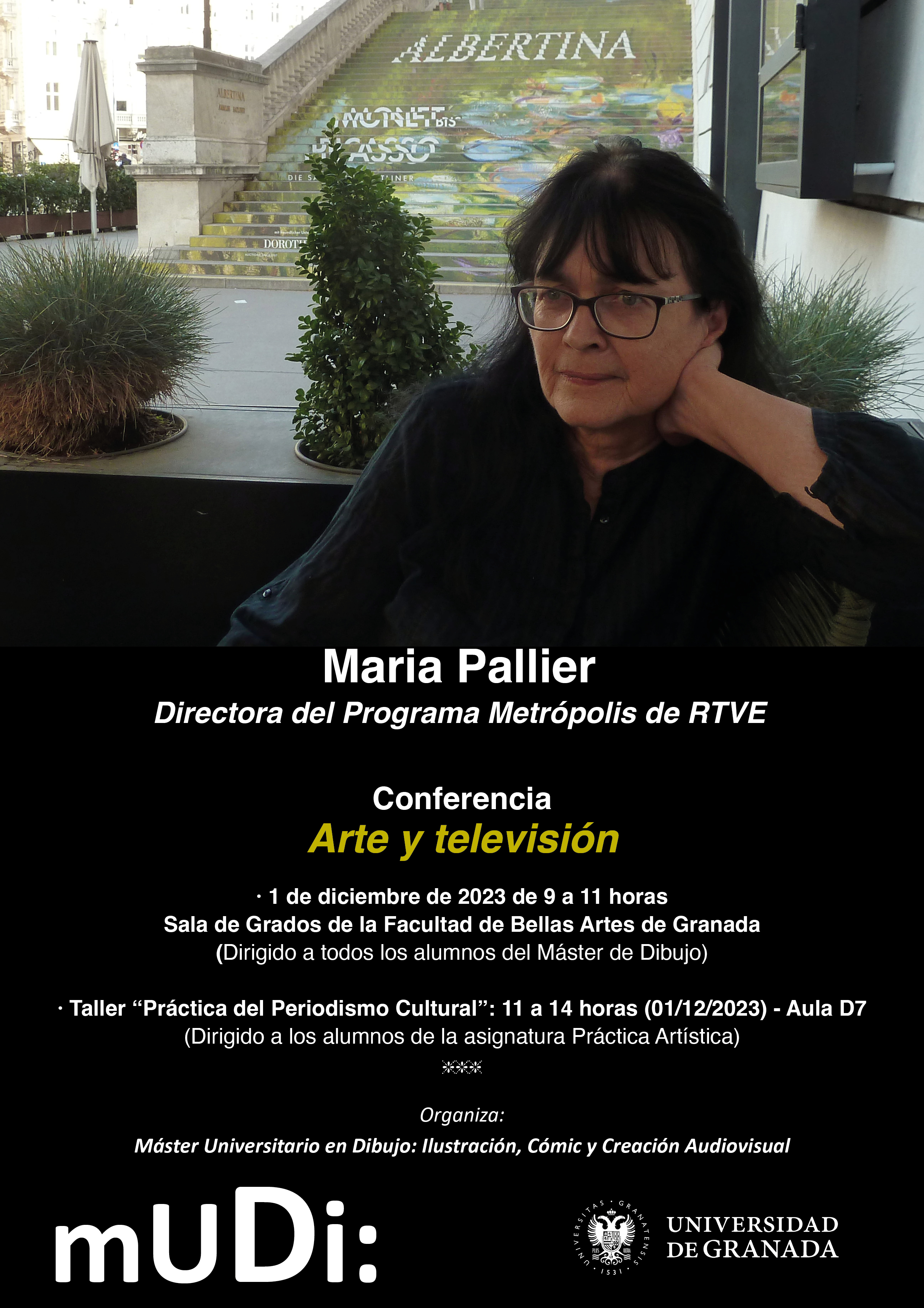 Cartel conferencia Maria Pallier