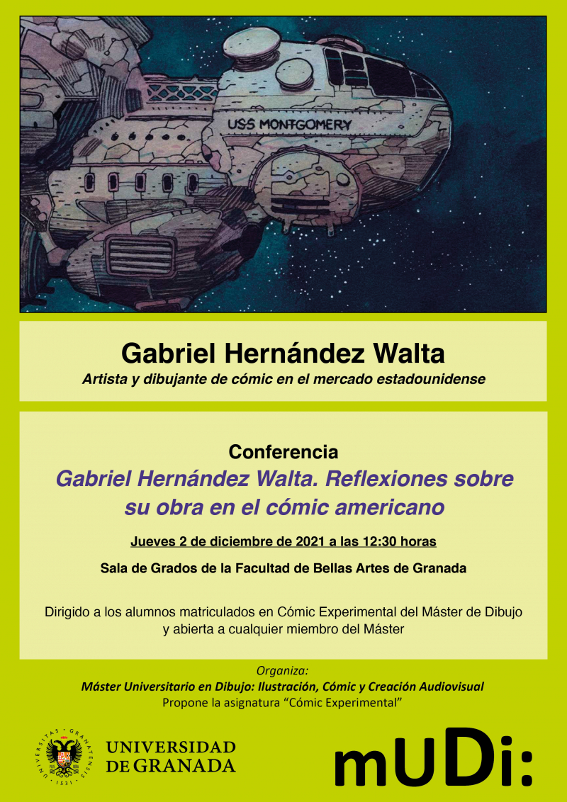 Cartel de la conferencia del artista Gabriel Hernández Walda
