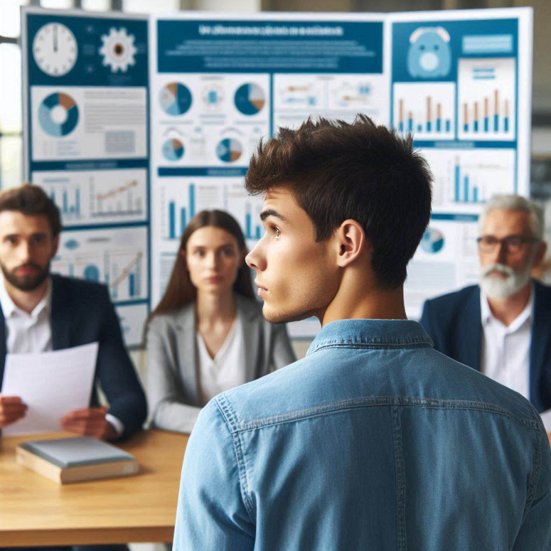 Estudiante ante una comisión de evaluación Estudiante ante una comisión de evaluación
