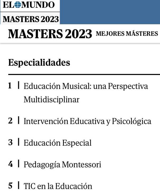 Ranking masteres El Mundo 2023