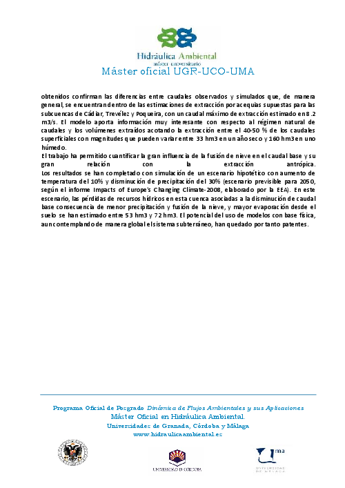 Hidraulica Ambiental Tesis Doctorales Gdfh Universidad De Granada