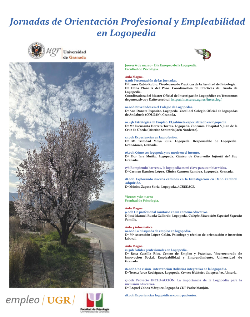JORNADAS DE ORIENTACION Y EMPLEABILIDAD EN LOGOPEDIA JORNADAS LOGOPEDIA