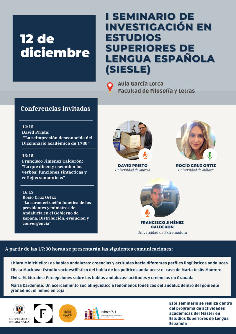 SEMINARIO SIESLE I Seminario en Estudios Superiores de Lengua Española