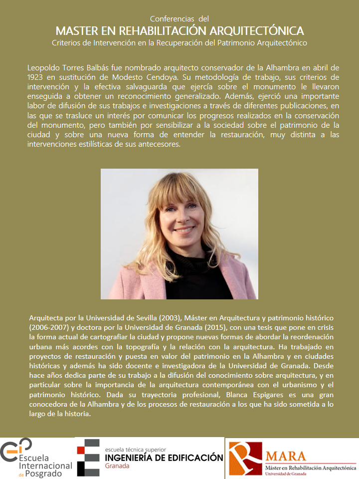 Conferencia: LA ALHAMBRA RESTAURADA POR LEOPOLDO TORRES BALBÁS
