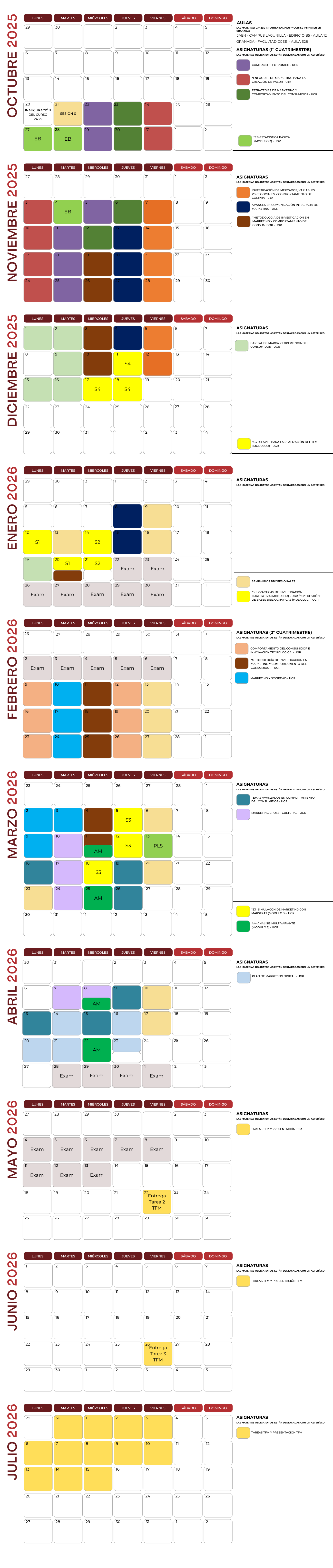 calendario presencial 2025