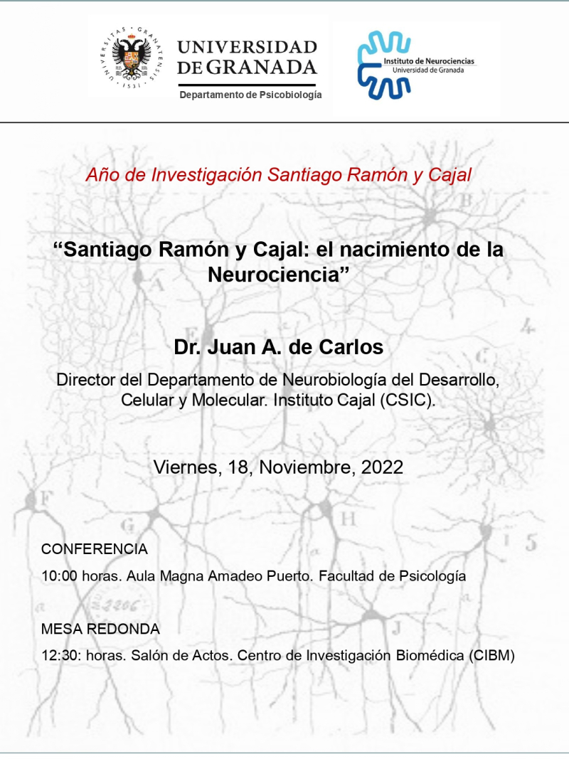 Cartel de la conferencia del año Cajal