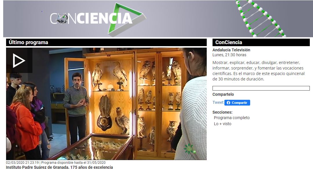 Captura del video que muestra la visita de los estudiantes del Máster del Profesorado a las instalaciones del Museo de Ciencia