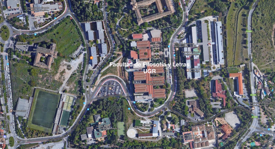 Vista aérea de la Facultad de Filosofía y Letras